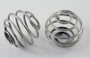 33 pack - Bead Cages, platinum, approx 15mm x 17mm