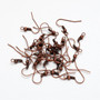 11gms (50+ hooks)- Red Copper Iron Earring Hooks, with Horizontal Loop, Nickel Free, 17~19x18mm, Hole: 2mm, Pin: 0.6mm