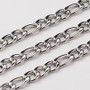 10 metres - 304 Stainless Steel Figaro Chains, Faceted, Unwelded, Stainless Steel Colour, 4~6x3mm