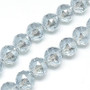 1 Strand -  Electroplate Glass Bead, Pearlized Plated Faceted, Round, Clear, 13~14mm, Hole: 1.5mm, about 50pcs/strand, 26 inch