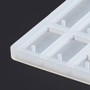 1 pack -  DIY Pendant Silicone, Resin Casting Mold, White, Rectangle & Square Pattern, 78x70x5.7mm, Hole: 2mm, Inner Diameter: 12~51x12~13mm