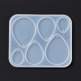 1 pack -  DIY Pendant Silicone, Resin Casting Mold, White, Teardrop Pattern, 109x90x5.5mm, Hole: 1.8mm, Inner Diameter: 20~39.5x25~52mm