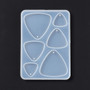 1 pack -  DIY Pendant Silicone Resin Casting Mold, White, Triangle Pattern, 105x75x5.7mm, Hole: 1.8mm, Inner Diameter: 19~38.5x20~40.5mm