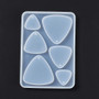 1 pack -  DIY Pendant Silicone Resin Casting Mold, White, Triangle Pattern, 105x75x5.7mm, Hole: 1.8mm, Inner Diameter: 19~38.5x20~40.5mm