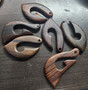 1 x Wooden Fishhook Pendant approx 50mm x 30mm - Style Varies