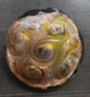 LAST STOCK: 1 x Large Foil Glass Pendant with Glass Bail, Yellow Gold approx 55mm x 55mm