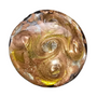LAST STOCK: 1 x Large Foil Glass Pendant with Glass Bail, Yellow Gold approx 55mm x 55mm