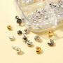 Iron Bead Tips & Crimp Beads Covers, Mixed Color, 3~8x3~4mm, Inner Diameter: 1.2~3mm, 600Pcs/box