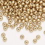 Seed bead, Preciosa Ornela, glass, opaque metallic soft gold, #6 rocaille. Sold per 50-gram pkg.
