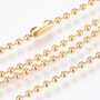 304 Stainless Steel Ball Chain Necklace, Golden, 29.5 inch(75cm), 2.3mm
