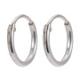 Sterling Silver Hoop Earring Findings, Ring, Silver, 10x1.2mm, Pin: 0.7mm - 1 pair