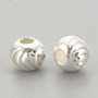 925 Sterling Silver Beads, Round, Silver, 5x4.5mm, Hole: 2mm - 2 beads
