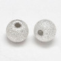 Round 925 Sterling Silver Textured Beads, Silver, 4mm, Hole: 1.2mm - 10 beads