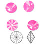 Chaton, Crystal Passions® rhinestone, crystal electric pink ignite, 12mm rivoli (1122). Sold per pkg of 4.