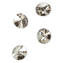 Chaton, Crystal Passions®, crystal silver shade, foil back, 10.54-10.91mm faceted rivoli (1122), SS47. Sold per pkg of 4.