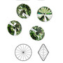 Chaton, Crystal Passions®, peridot, foil back, 10.54-10.91mm faceted rivoli (1122), SS47. Sold per pkg of 4.