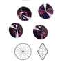 Chaton, Crystal Passions®, amethyst, foil back, 10.54-10.91mm faceted rivoli (1122), SS47. Sold per pkg of 4.