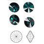 Chaton, Crystal Passions®, emerald, foil back, 10.54-10.91mm faceted rivoli (1122), SS47. Sold per pkg of 4.