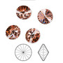 Chaton, Crystal Passions® rhinestone, rose peach, foil back, 10.54-10.91mm faceted rivoli (1122), SS47. Sold per pkg of 4.