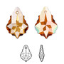 Drop, Crystal Passions®, crystal chili pepper, 22x15mm faceted baroque pendant (6090). Sold individually.