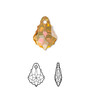 Drop, Crystal Passions®, crystal summer blush, 16x11mm faceted baroque pendant (6090). Sold per pkg of 2.