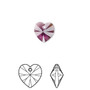 Drop, Crystal Passions®, amethyst, 10mm heart pendant (6228). Sold per pkg of 4.