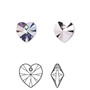 Drop, Crystal Passions®, crystal vitrail light, 10mm heart pendant (6228). Sold per pkg of 4.