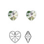 Drop, Crystal Passions®, crystal paradise shine, 10mm heart pendant (6228). Sold per pkg of 4.