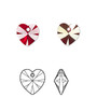 Drop, Crystal Passions®, Siam AB, 10mm heart pendant (6228). Sold per pkg of 4.