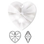 Drop, Crystal Passions®, crystal clear, 28x28mm heart pendant (6228). Sold individually.