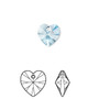 Drop, Crystal Passions®, aquamarine, 10mm heart pendant (6228). Sold per pkg of 24.