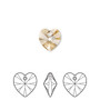 Drop, Crystal Passions®, crystal golden shadow, 10mm heart pendant (6228). Sold per pkg of 24.