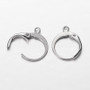 10 pcs - 304 Stainless Steel Leverback Earring Findings, with Loop, Stainless Steel Color, 14.5x12x2mm, Hole: 1mm