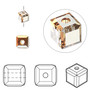 Bead, Crystal Passions®, crystal metallic sunshine, 4mm faceted cube (5601). Sold per pkg of 12.