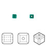 Bead, Crystal Passions®, emerald, 4mm faceted cube (5601). Sold per pkg of 12.