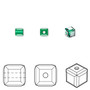 Bead, Crystal Passions®, majestic green, 4mm faceted cube (5601), Sold per pkg of 12.