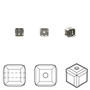 Bead, Crystal Passions®, crystal silver night, 4mm faceted cube (5601). Sold per pkg of 12.