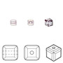 Bead, Crystal Passions®, dark rose (HICT), 4mm faceted cube (5601). Sold per pkg of 12.