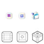 Bead, Crystal Passions®, crystal AB, 6mm faceted cube (5601). Sold per pkg of 6.