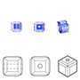 Bead, Crystal Passions®, sapphire, 6mm faceted cube (5601). Sold per pkg of 6.