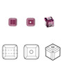 Bead, Crystal Passions®, amethyst, 6mm faceted cube (5601). Sold per pkg of 6.