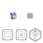 Bead, Crystal Passions®, tanzanite, 6mm faceted cube (5601). Sold per pkg of 6.