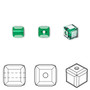 Bead, Crystal Passions®, majestic green, 6mm faceted cube (5601), Sold per pkg of 6.