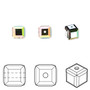 Bead, Crystal Passions®, crystal vitrail medium, 6mm faceted cube (5601). Sold per pkg of 6.