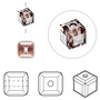 Bead, Crystal Passions®, blush rose, 6mm faceted cube (5601). Sold per pkg of 6.