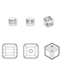 Bead, Crystal Passions®, crystal blue shade, 6mm faceted cube (5601). Sold per pkg of 6.