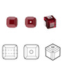 Bead, Crystal Passions®, Siam, 8mm faceted cube (5601). Sold per pkg of 6.