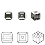 Bead, Crystal Passions®, crystal silver night, 8mm faceted cube (5601). Sold per pkg of 6.