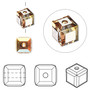 Bead, Crystal Passions®, crystal metallic sunshine, 8mm faceted cube (5601). Sold per pkg of 6.