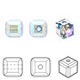 Bead, Crystal Passions®, light sapphire shimmer, 8mm faceted cube (5601). Sold per pkg of 6.
